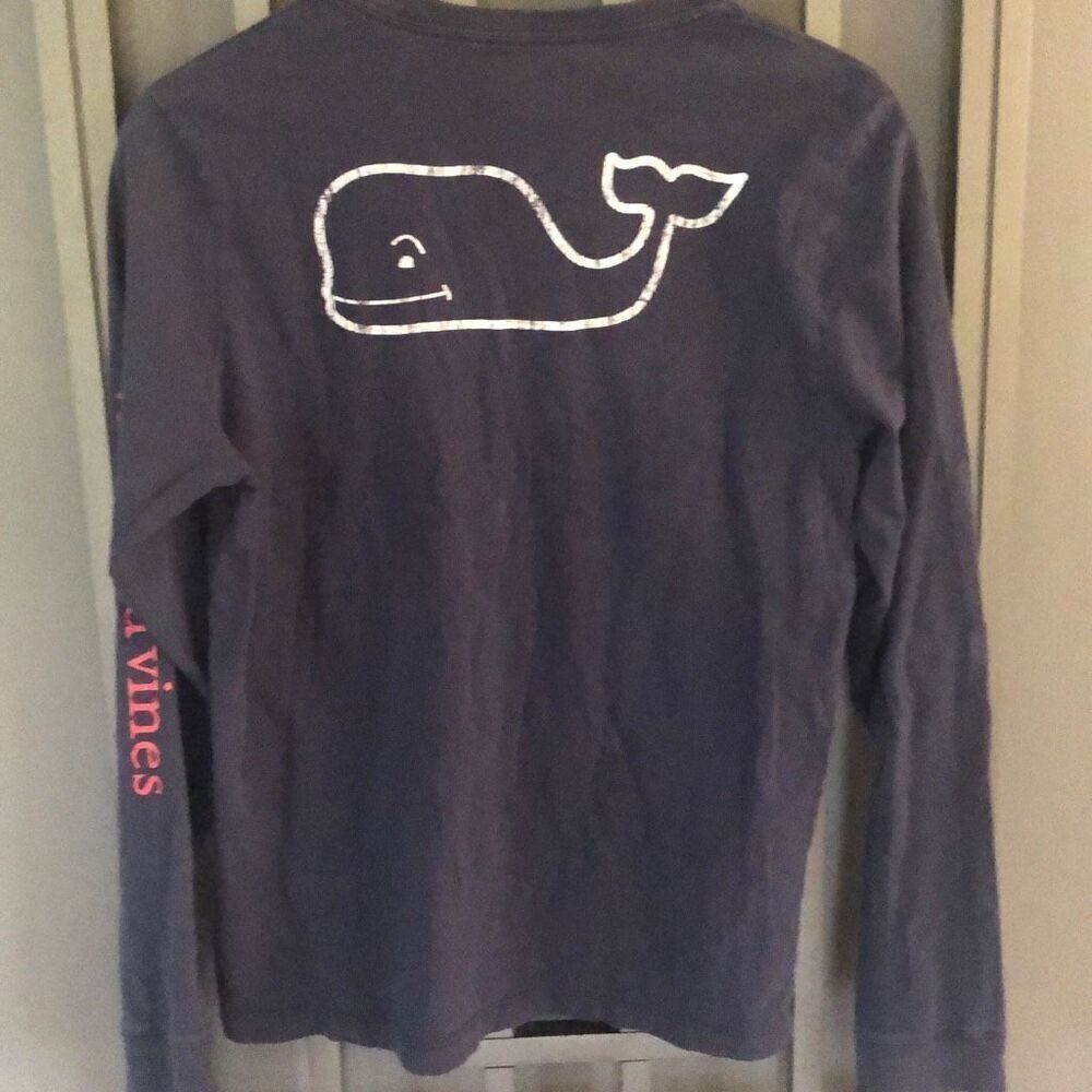 Vineyard vines, long sleeve, navy T-shirt logo whale  ￼kids xl